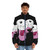 Courage the Cowardly Dog Puffer Jacket with Iconic Cartoon Character Design - men front