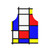 Unisex tank top with Mondrian-inspired abstract art design - Back