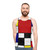 Mondrian-inspired geometric colorblocking unisex tank top - men