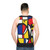 Mondrian inspired bicycle art unisex tank top - men back