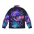 A vibrant puffer jacket featuring a cosmic whale shark design, perfect for outdoor adventures. - Back