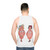 Unisex tank top with big mouth inspired design - men back