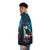 Neon 80s Grease 2 puffer jacket with pop art graphics - men side left