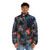 Coral fractal puffer jacket with a bold, psychedelic and vibrant design - men front
