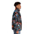 Coral fractal puffer jacket with a bold, psychedelic and vibrant design - men side right