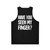 Amputated finger funny unisex tank top - Back