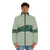 Retro Gremlin puffer jacket in green and striped design - men front