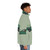Retro Gremlin puffer jacket in green and striped design - men side right