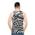 Minimalist dazzle camouflage unisex tank top - men back