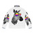 Stylish zebra print puffer jacket for outdoor activities - Back
