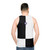 Mod-inspired unisex tank top with black and white checkerboard pattern and mod logo - men back