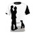 Silhouette design of Nick and Nora Charles from the classic movie The Thin Man on a black and white t-shirt