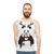 Panda wearing antlers on a Christmas-themed unisex tank top - men