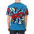 Vibrant comic book inspired pop art design on a high-quality t-shirt - men back