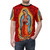 Virgen De Guadalupe inspired t-shirt featuring a custom lowrider art design - men front