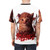 Illustration of a funny, fluffy orange cat on a t-shirt - men back