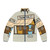 Conjunction Junction Puffer Jacket featuring a retro 70s cartoon design