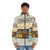 Conjunction Junction Puffer Jacket featuring a retro 70s cartoon design - men front
