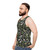 Watercolor illustration of frogs and orchids on a unisex tank top - men side