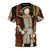 Stylized portrait illustration of King Henry VIII of England on a t-shirt