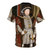 Stylized portrait illustration of King Henry VIII of England on a t-shirt - Back