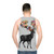 Floral spring deer design unisex tank top - men back