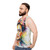 Frida Kahlo Unisex Tank Top with Vibrant Expressionist Portrait - men side