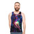 Anime-style cat lover's unisex tank top with "World Cat Love" design - men