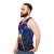 Anime-style cat lover's unisex tank top with "World Cat Love" design - men side
