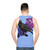 Unisex tank top with a bird and floral design in bisexual pride colors - men back