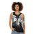 Unisex tank top with afro samurai inspired design - women