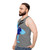 Minimal blue meanie beatles-inspired unisex tank top - men side