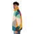 Colourful geometric triangles puffer jacket with a modern, minimalist design - men side left