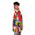 Coloured Numbers Puffer Jacket - Retro 80s Cyber Chameleon Design - men side left