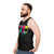Neon silhouette of Spider-Verse character on unisex spider souls tank top - men side