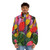 Colorful tulip floral puffer jacket with vibrant petals and blooming botanical design - men front