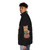 Neko Ramen Puffer Jacket featuring a ramen bowl design and cute cat print - men side left