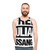 Unisex "Free Assange" Tank Top with Activist Inspired Typography - men