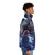Colorful fireworks anime style puffer jacket with vibrant patterns and design - men side right
