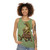 Sloth and turtle graphic on an earth-toned unisex tank top - women