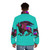 Colorful abstract griffin puffer jacket - men back
