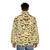Vintage puffer jacket with a collage of butterflies and moths - men back