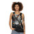 Unisex tank top with a celestial floral design - women