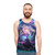 Unisex tank top with cosmic, nature-inspired Midnight Garden artwork - men
