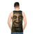 Unisex tank top with a wise tree meme design - men back