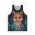 Unisex fox tank top with autumn leaves nature design