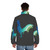 Cockerall puffer jacket featuring colorful and abstract legendary animal design - men back