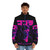 Cobra Cobretti 80s Retro Puffer Jacket with 8-Bit Pixel Art Design - men front