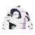 Clio Faces Version 2 80s style puffer jacket with geometric pattern - Back
