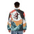 Climbing vector art puffer jacket - men back